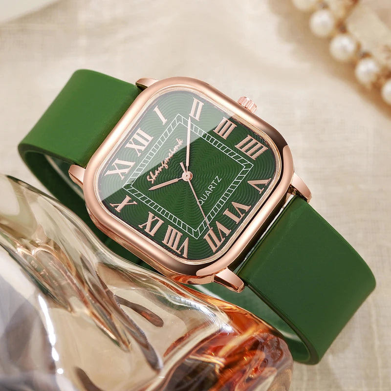 Women’s Casual Silicone Band Quartz Wristwatch with Roma Dial - Multiple Colors