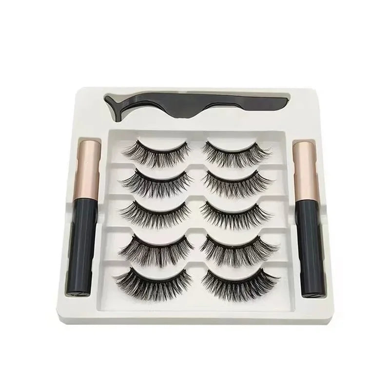 Magnetic Full Strip False Eyelashes Set - Natural, Dramatic, Thick Cilia