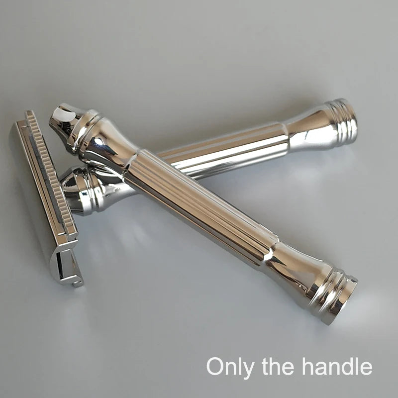 Stainless Steel Safety Razor Handle Roman Column Design - Universal Fit
