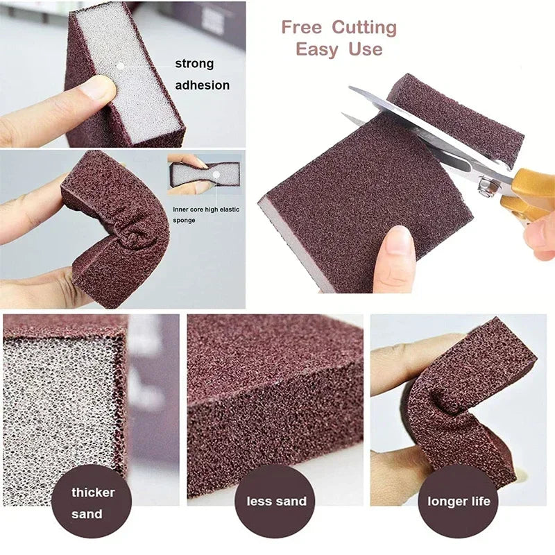Rust Removal Sponge Set for Kitchen & Household Cleaning - Multiple Colors