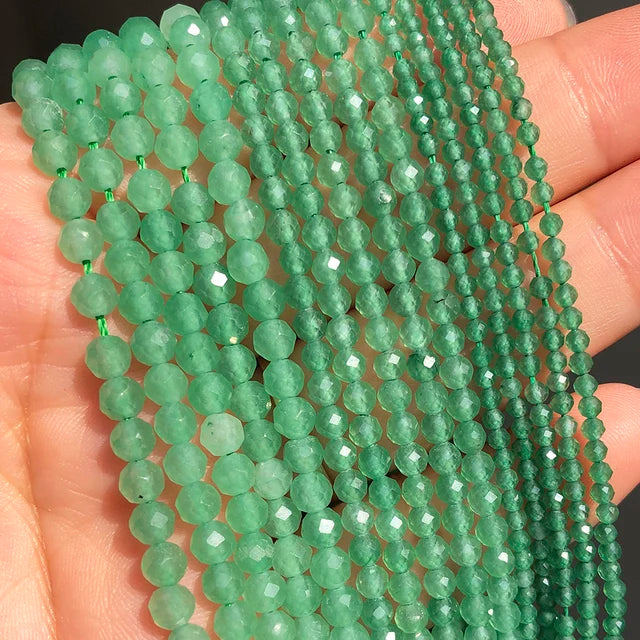 Natural Stone Faceted Beads for Jewelry Making - 2mm 3mm 4mm Spacer Loose Beads