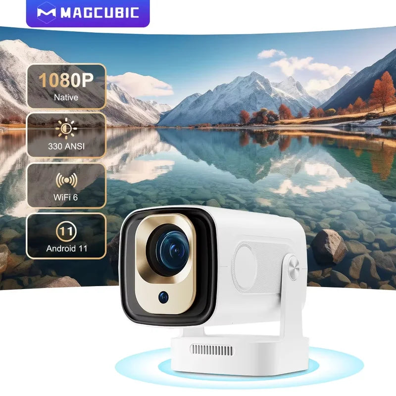 Mini Outdoor Movie Projector 1080P 4K Support WiFi6 BT5.4 Auto Focus 330ANSI