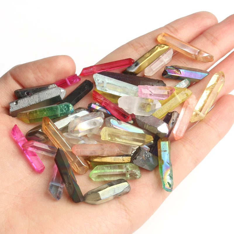 Natural Quartz Crystal Beads - Raw Spike Points for Jewelry Making - 10/20pcs