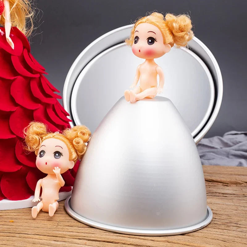 Aluminum Doll Cake Mold for Dress Cakes and Halloween Decorations - 4/6/7/8 Inch Sizes