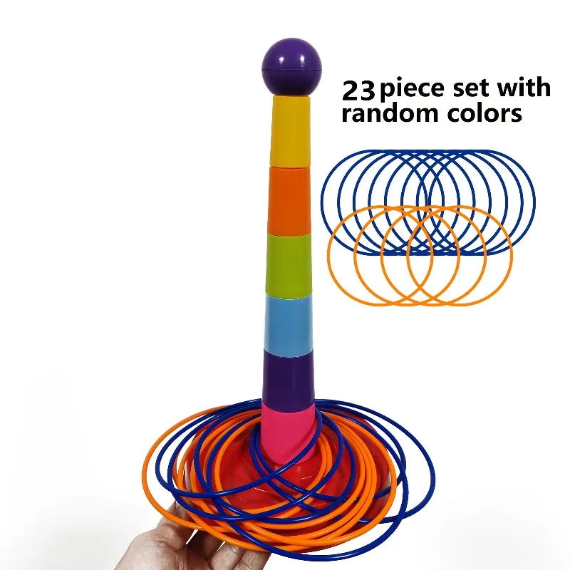 Colorful Hoop Throw Game Set for Kids & Family Outdoor Play - Halloween Christmas Gift