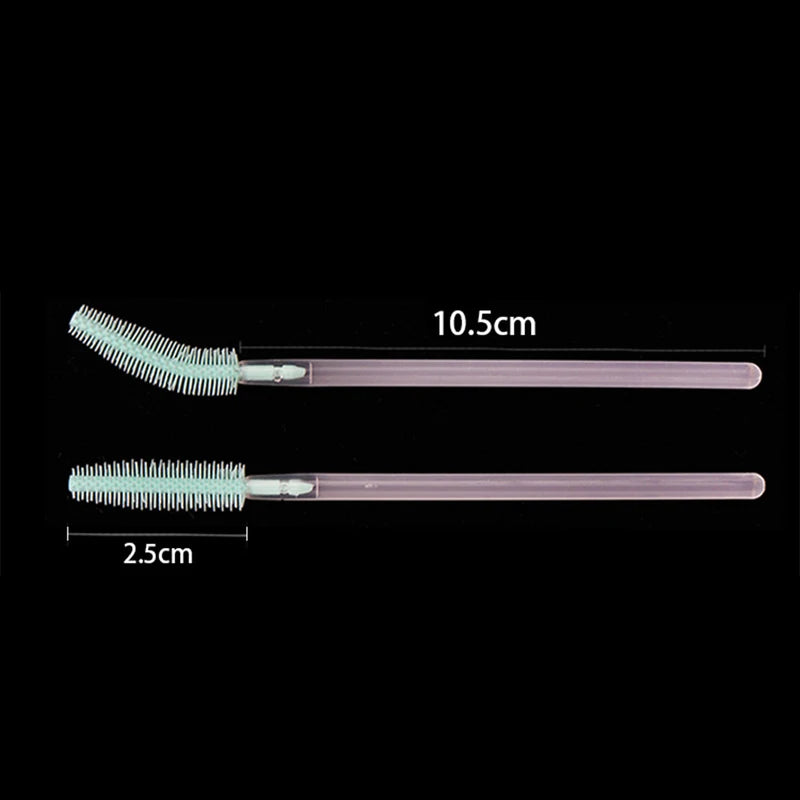 Colorful Disposable Silicone Mascara & Eyebrow Applicator Brush Set - 10Pcs