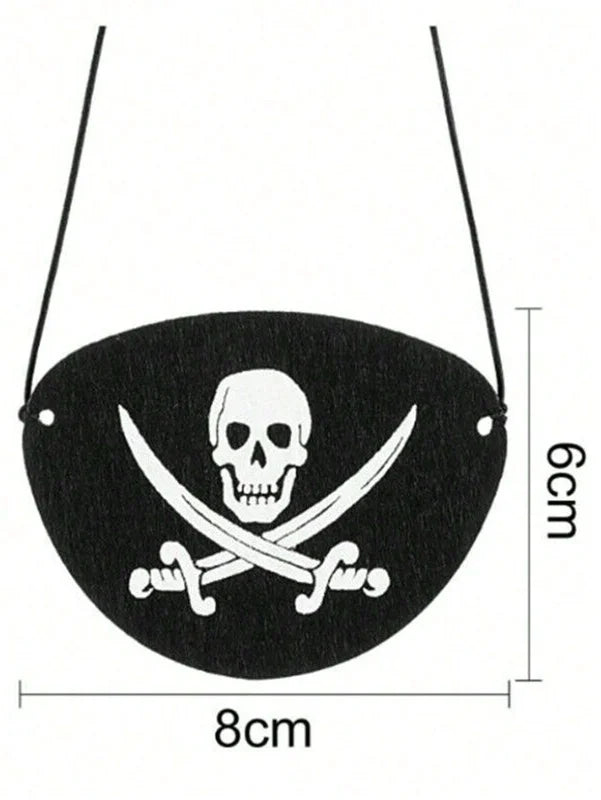 Pirate Eye Patches Skeleton Eye Mask Felt Set for Halloween & Parties