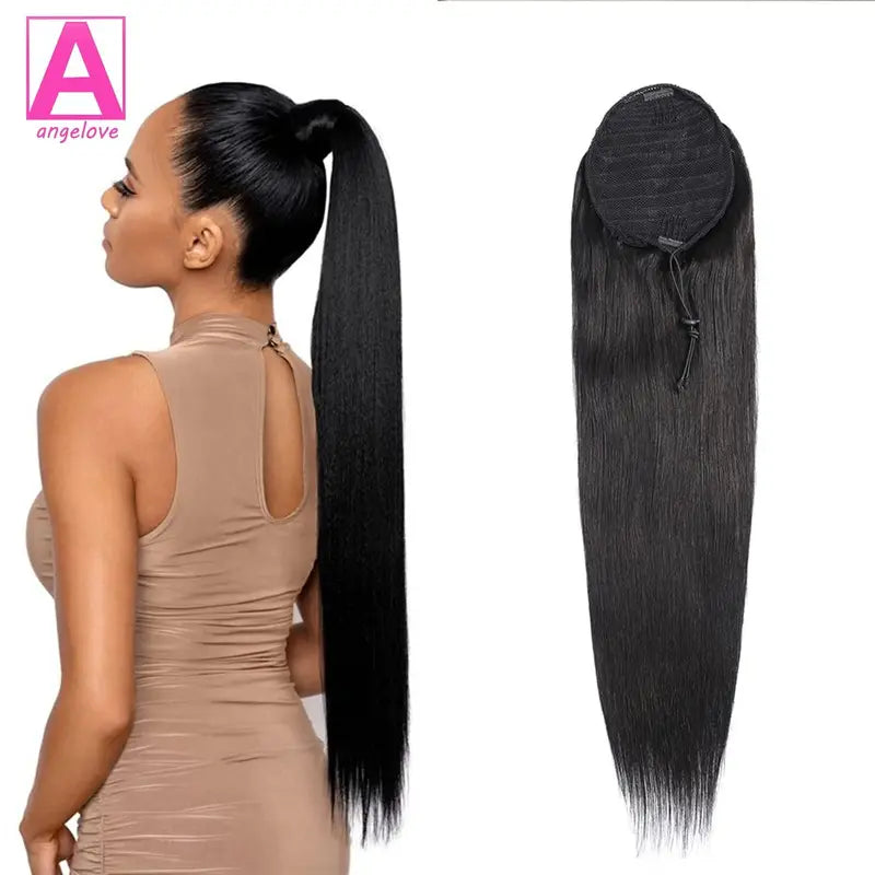 Clip-In Ponytail Hair Extensions 10-26 Inches, Natural Straight Human Hair
