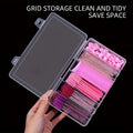 Eyelash Extension Storage Box - 6 Clear Compartments Makeup Organizer for Glue Tweezers