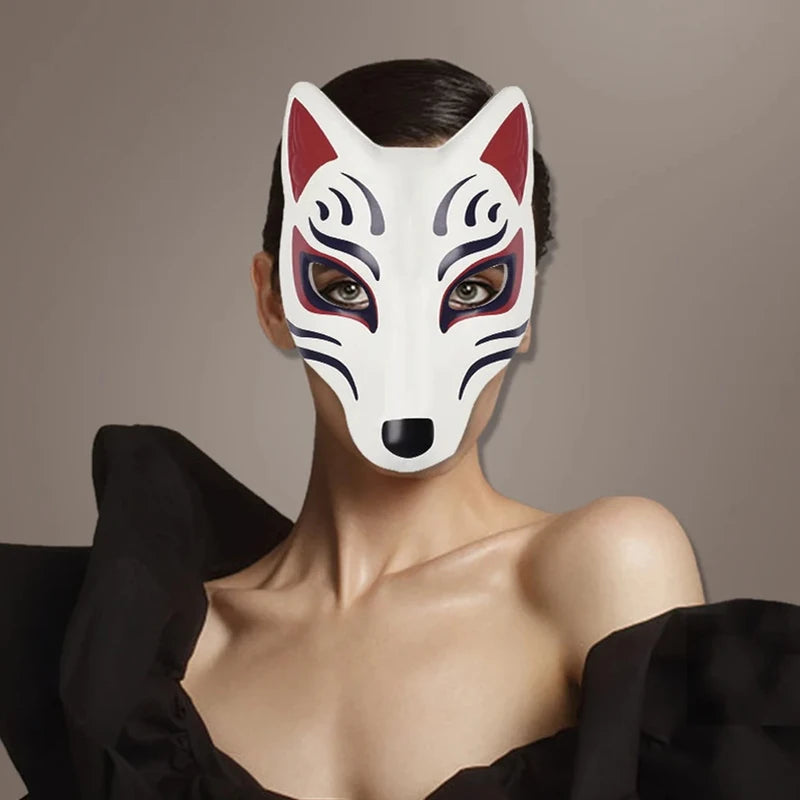 DIY White Paper Mask for Halloween Cosplay & Costume Crafting - Fox-Themed Event Accessory