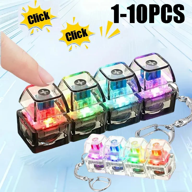 LED Light-Up Keychain Stress Relief Fidget Toy for Anxiety and Desk Decor
