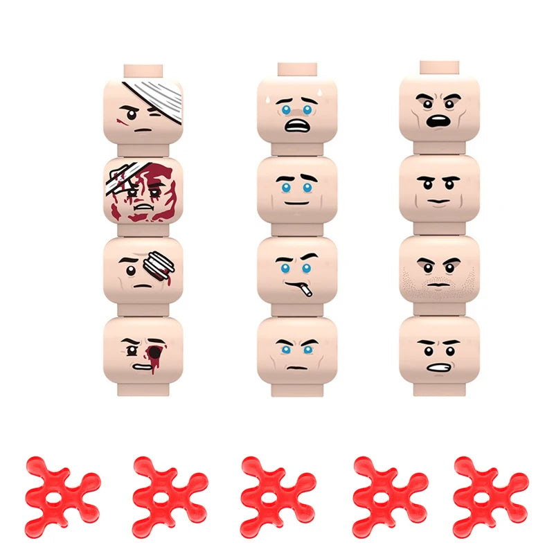 Halloween Expression Building Blocks Set - Face Injury Ghost Skeleton Scene Toys