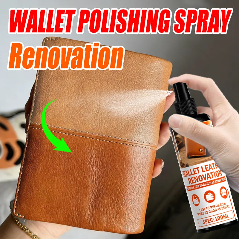 Leather Care Spray 100ml for Wallet Shoes Sofa Bag - Long-Lasting Shine & Repair