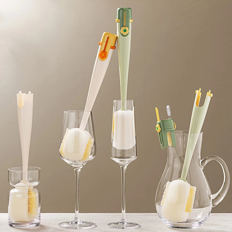 5-in-1 Multifunctional Cleaning Brush Set for Bottles Cups and Straws Household Kitchen Tools