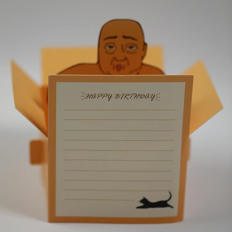 Funny Happy Birthday Pop-Up Card for Party Office Home Decor - Cute Desktop Novelty