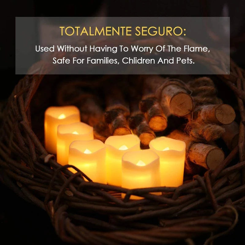 24Pcs Flameless LED Tea Light Candles Warm White Halloween Christmas Decor