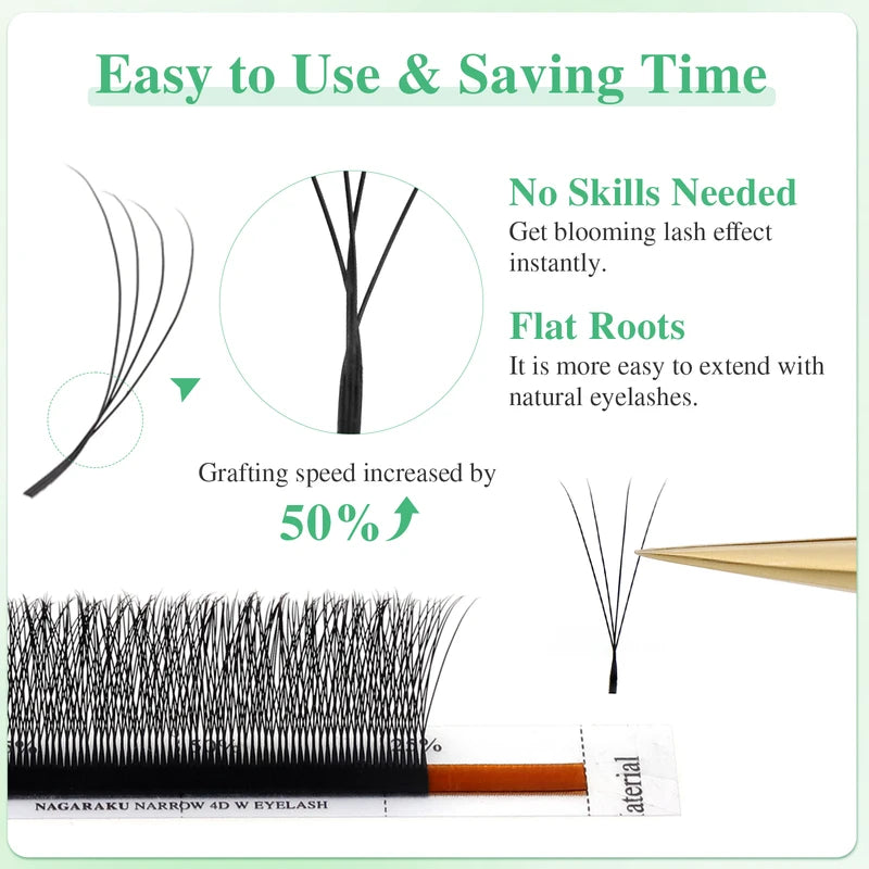 False Eyelash Extensions Premade Volume Fans - Mesh V Shape Lashes for Eyelash Extension