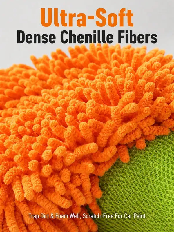 Double-Sided Chenille Car Wash Mitt - Scratch-Free Auto Cleaning Glove