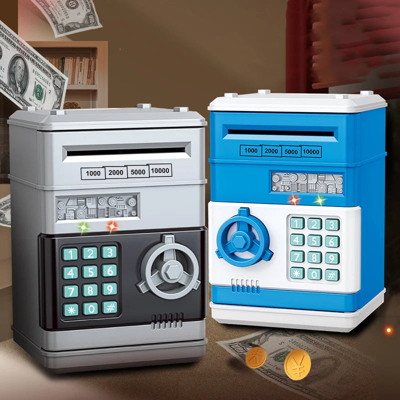 Automatic Coin & Cash Saving Piggy Bank with Password Lock - Child Gift