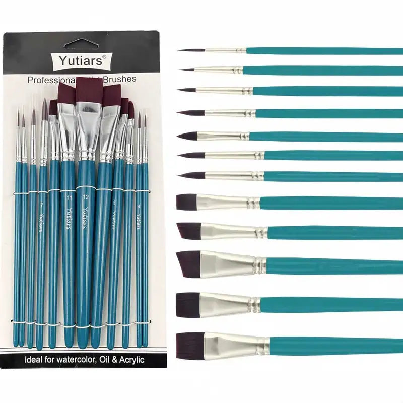 12pcs Face Paint Brushes Set for Face Body & Cosplay Halloween Party