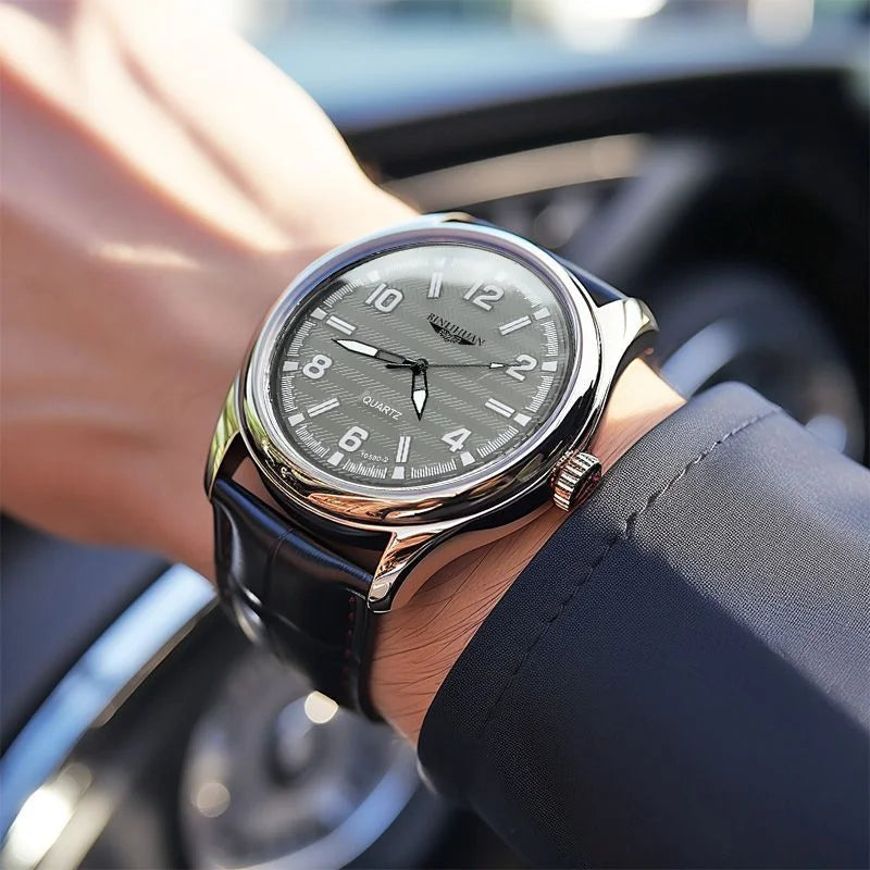Men's Luxury Waterproof Quartz Wristwatch - Business Dress Leather Watch