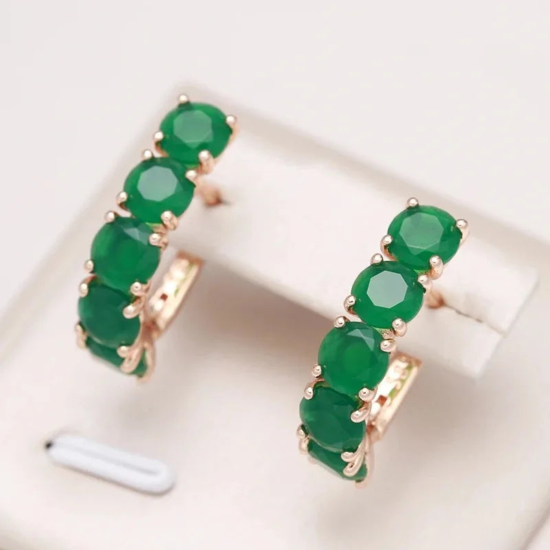 14K Gold Ring for Women Emerald and Diamond Jewelry Wedding Band