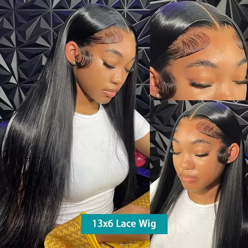 200% Real Density Bone Straight 13x6 13x4 Transparent HD Lace Frontal