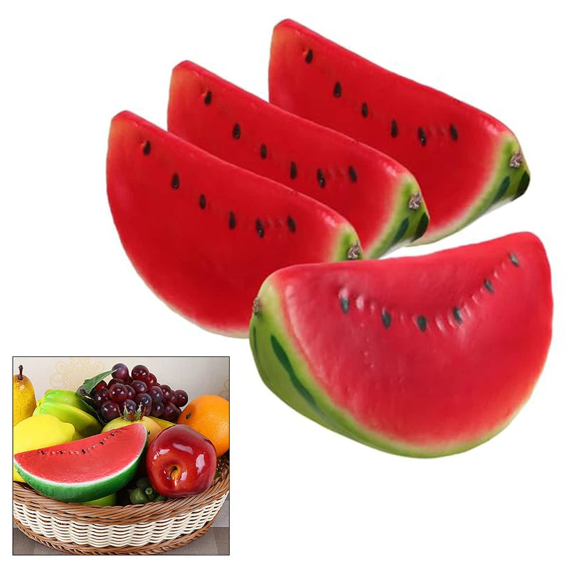 Artificial Watermelon Slices 4 Pack - Realistic Food Photography Props