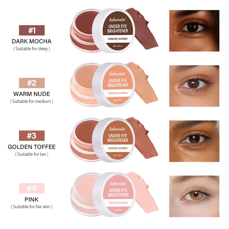 Eye Concealer with Brush, Long-Lasting Cover for Dark Circles & Age Lines