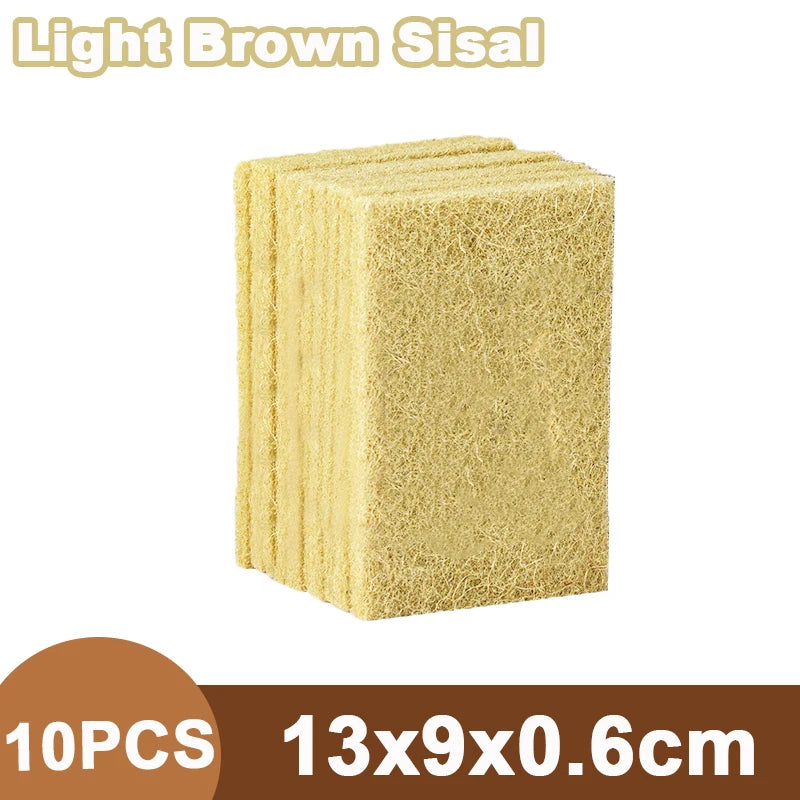 10PCS Natural Sisal Microfiber Kitchen Cleaning Sponges Eco-Friendly Dishcloths
