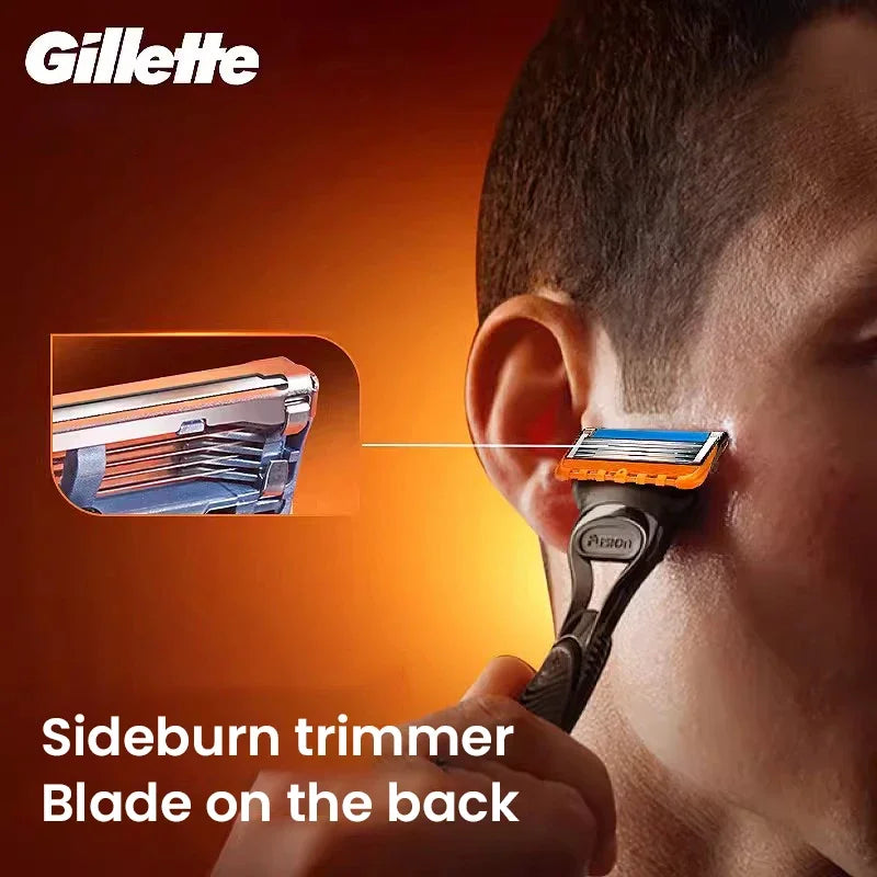 Gillette Fusion 5 Razor Set with 5 Ultra-Thin Blades & Back Trimmer
