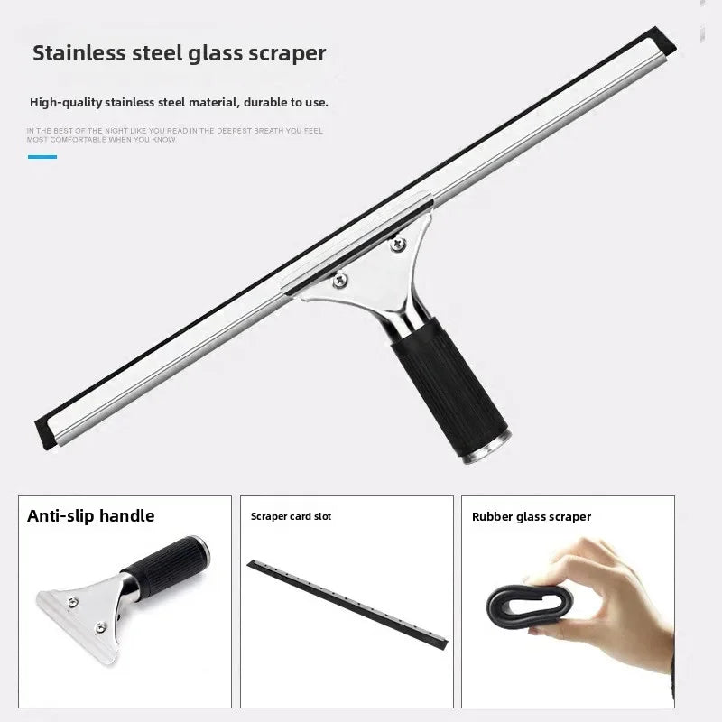 Glass Cleaning Squeegee with Rubber Blade for Windows Shower Bathroom Car - 25/30/35/40cm