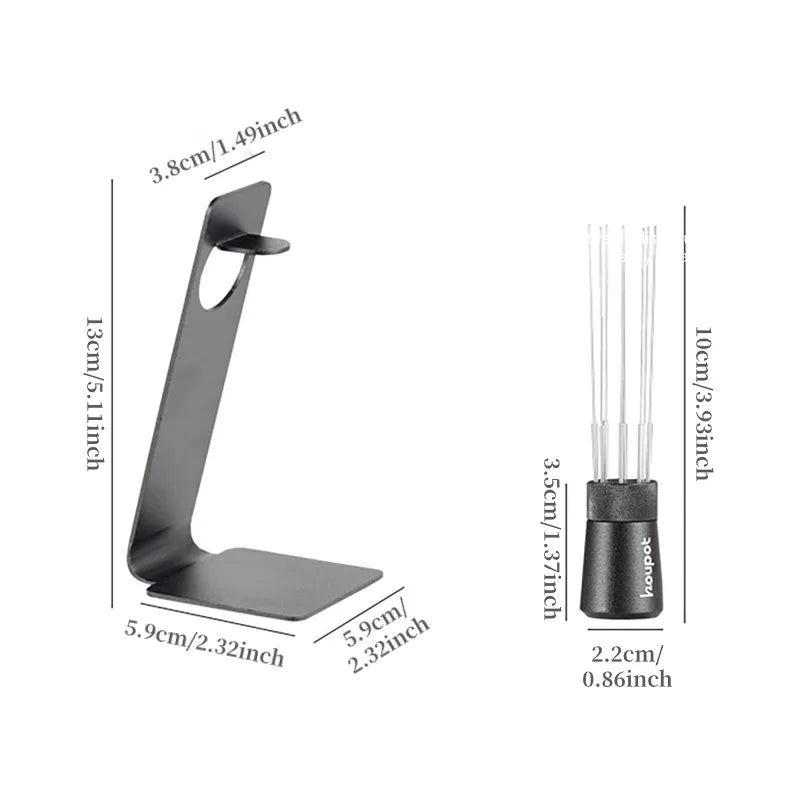 Espresso Coffee Stirrer Needle with 8 Needles and Magnetic Stand - Barista Tools