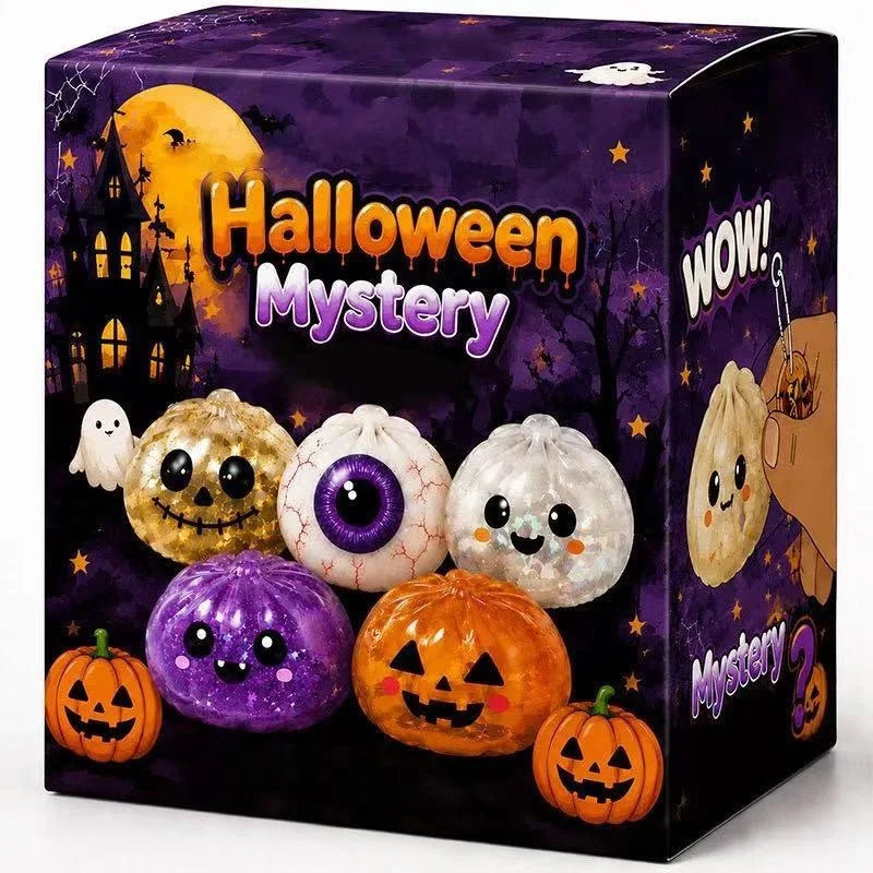 Halloween Mystery Blind Box Glitter Squishy Fidget Pumpkin Ghost Skull Stress Toy
