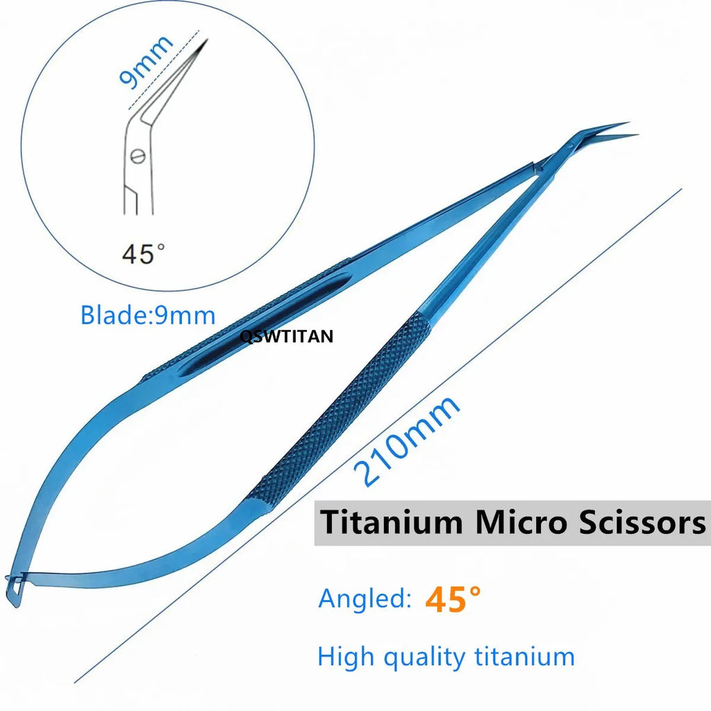 Titanium Microsurgical Micro Scissor Angled Shears for Neurosurgery & Cardiovascular Use