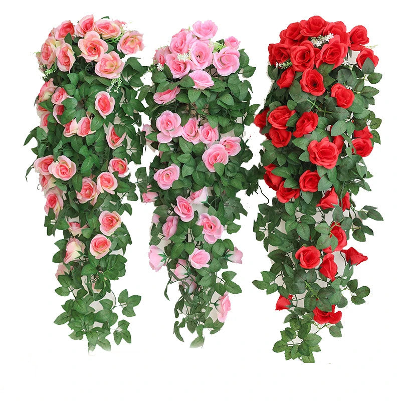 Artificial Flower Rattan Fake Plant Vine Wall Decoration for Home & Outdoor