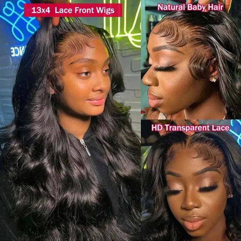 Human Hair Wigs 13x4 13x6 HD Lace Frontal & Glueless Closure Body Wave 40-42 Inches