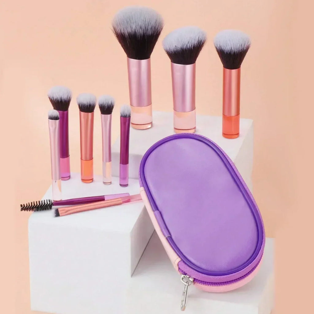 Makeup Brush Set 10 Pieces Soft Fluffy Professional Cosmetic Brushes for Face & Eyes