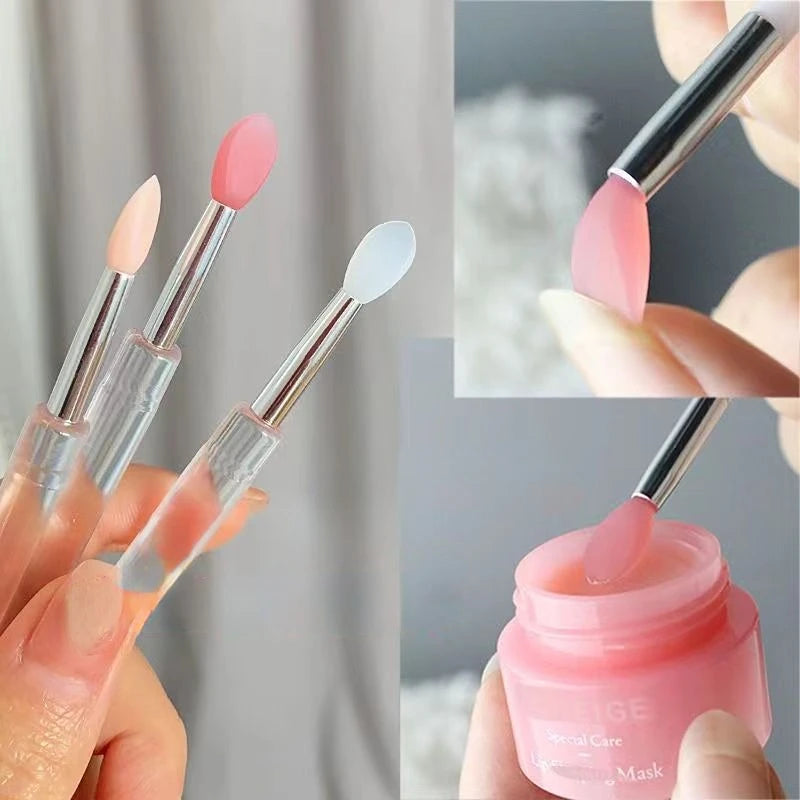 Portable Silicone Lip & Eye Makeup Brush Set - Soft, Multifunctional Applicators