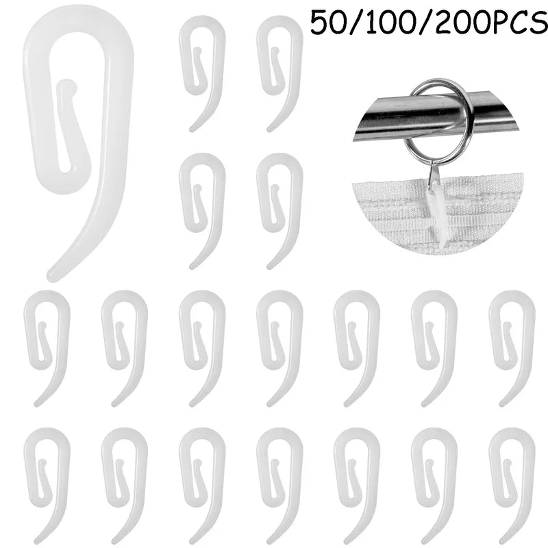 50-200PCS Curtain Hanging Hooks Ring for Window Drape Accessories