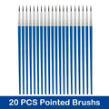 Set of 10/20/30/40/50 Multi-Size Art Paint Brushes - Nylon Round & Flat Tips