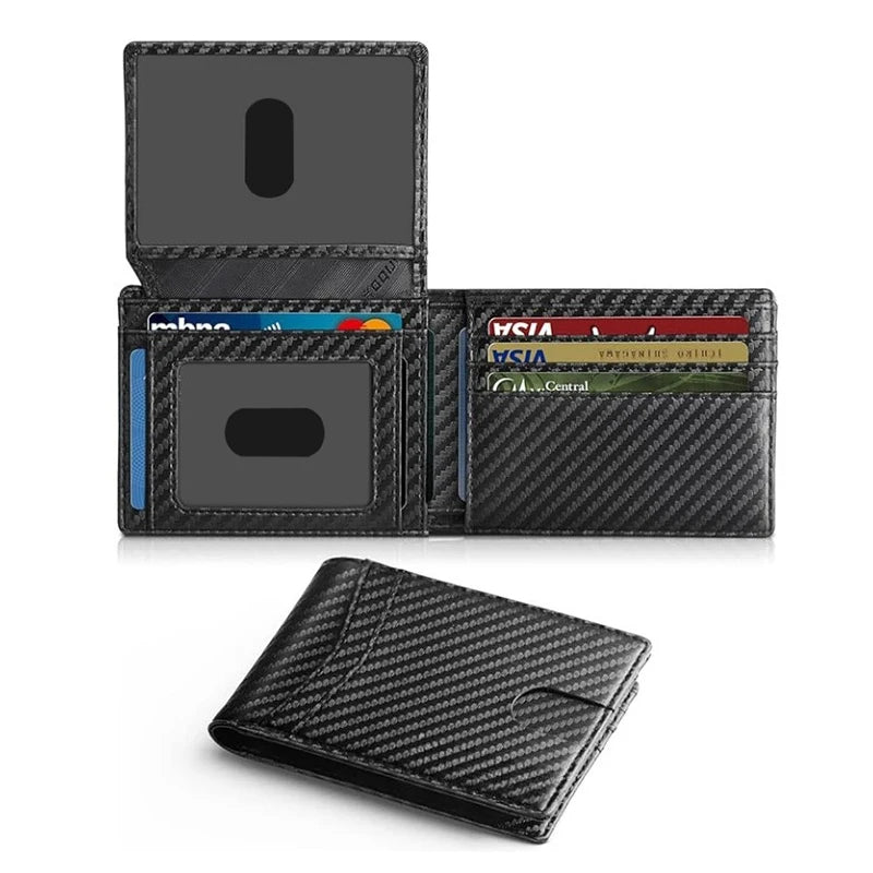 Ultra Thin RFID Leather Wallet for Men with ID Window & Multi Card Slots