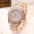 Full Steel Women’s Quartz Wristwatch with Crystal Dial - Multiple Colors