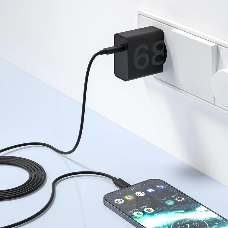 68W USB-C Fast Charger with Cable for Motorola Edge Series & More