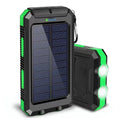 10,000mAh Solar Power Bank Waterproof Portable Charger with Dual USB & LED Flashlight