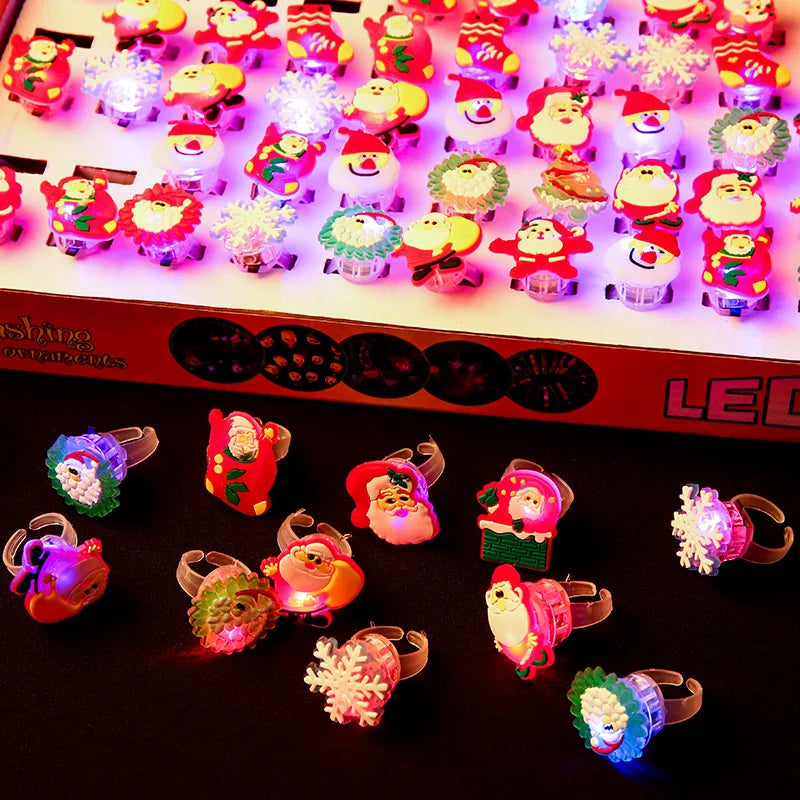 50pcs Halloween Luminous Pumpkin Ghost Eye Rings Kids Costume Accessories