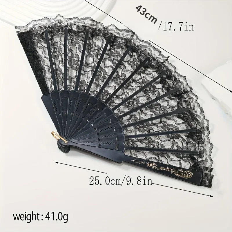 European Style Foldable Hand Fan with Floral Design for Weddings & Events