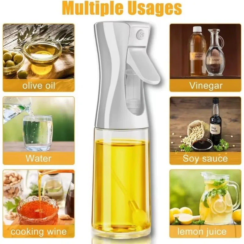 Reusable Oil Spray Bottle for Cooking & Kitchen Use - Food Grade Dispenser with Adjustable Mist