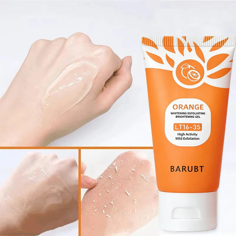 Orange Exfoliating Facial & Body Gel - Gentle Dead Skin Remover & Cleanser