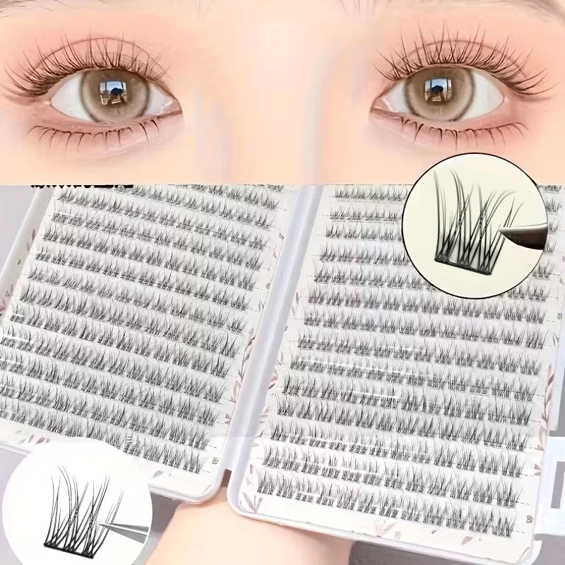 Lightweight Fish Tail False Eyelashes - 10-12mm, Perfect for Daily Makeup & Extensions